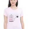Women's Round Neck Half Sleeve T-shirt 'Free Yourself'