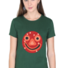 Women's Round Neck Half Sleeve T-shirt 'Smiley Mask'