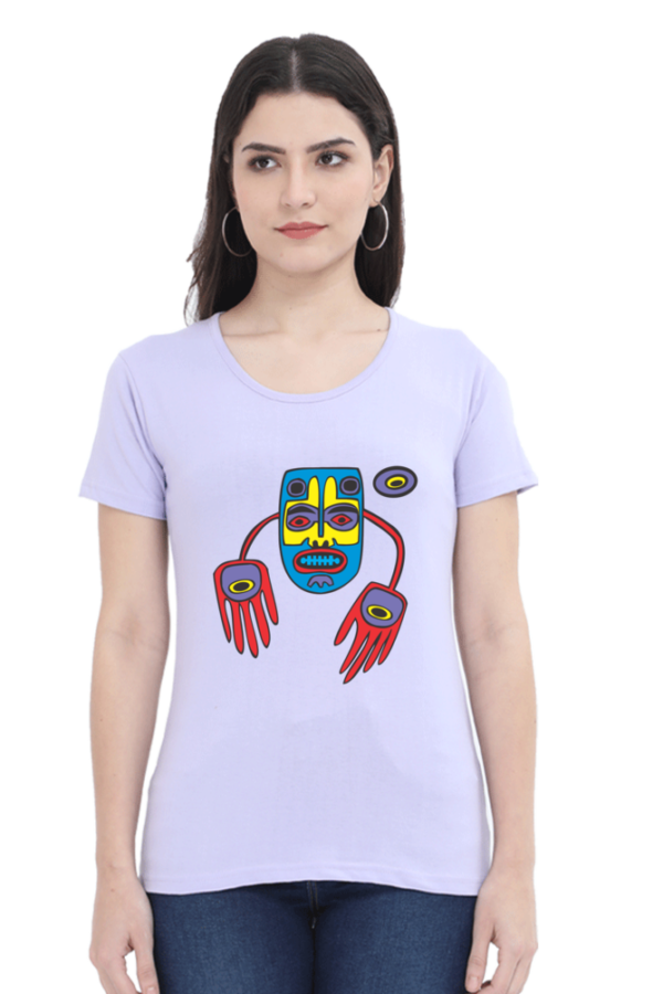 Women's Round Neck Half Sleeve T-shirt 'Design with Colors'
