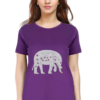 Women's Round Neck Half Sleeve T-shirt 'Elephant with Design'