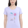 Women's Round Neck Half Sleeve T-shirt 'What If I Fall'