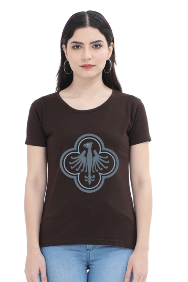 Women's Round Neck Half Sleeve T-shirt 'Symbol'