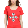 Women's Round Neck Half Sleeve T-shirt 'Steel Shape'