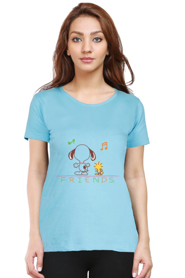 Women's Round Neck Half Sleeve T-shirt 'Friends'
