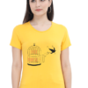 Women's Round Neck Half Sleeve T-shirt 'Free Yourself'