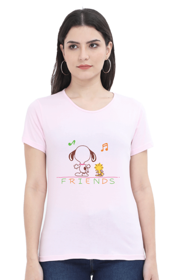 Women's Round Neck Half Sleeve T-shirt 'Friends'