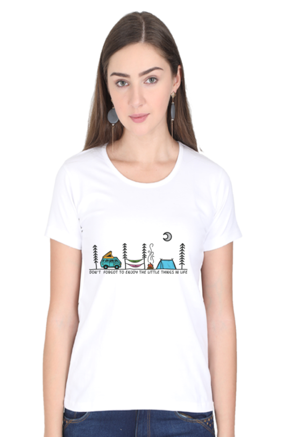 Women's Round Neck Half Sleeve T-shirt 'Little Things'