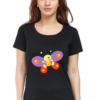 Women's Round Neck Half Sleeve T-shirt 'Funny Butterfly'