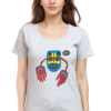 Women's Round Neck Half Sleeve T-shirt 'Design with Colors'