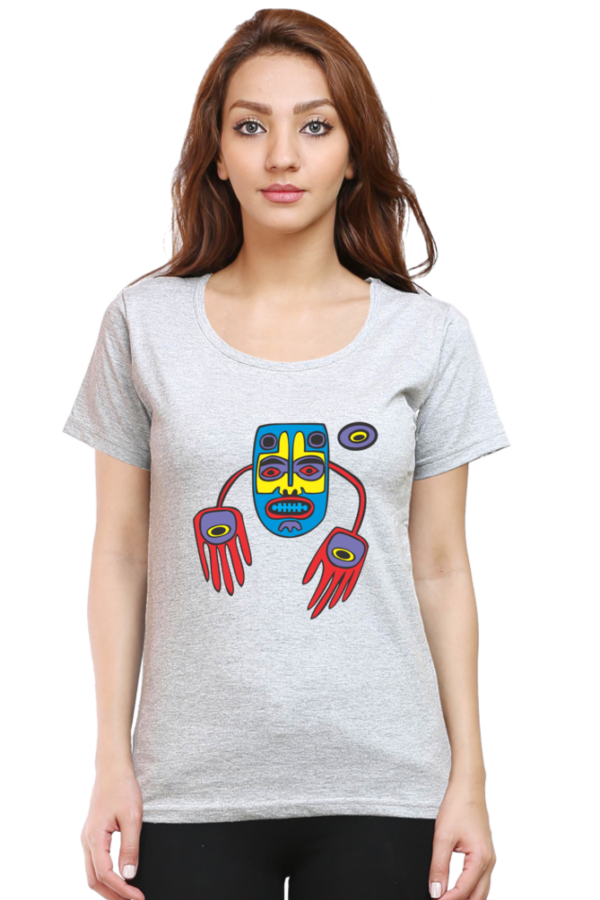 Women's Round Neck Half Sleeve T-shirt 'Design with Colors'