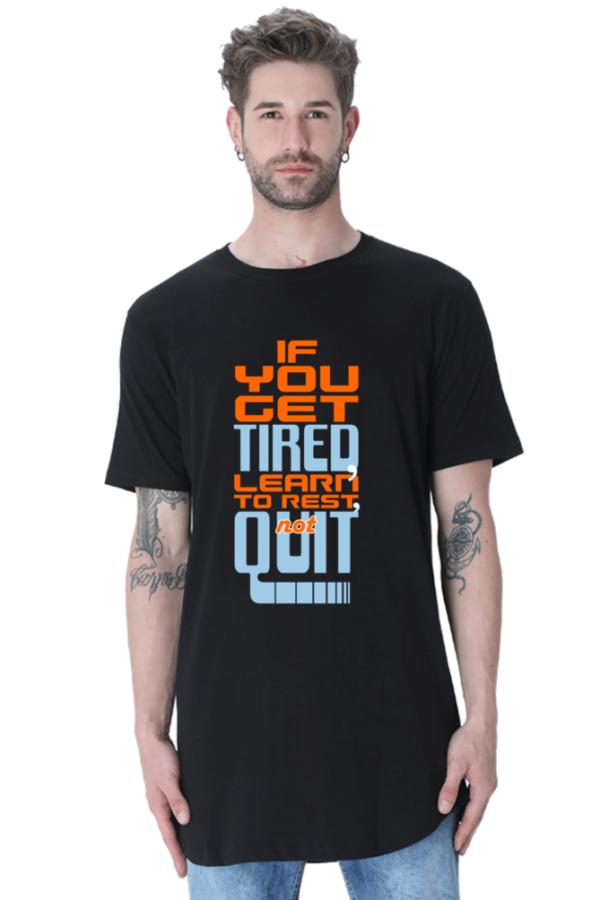 Men's LongLine Curved Half Sleeve T-Shirt
