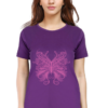 Women's Round Neck Half Sleeve T-shirt 'Floral Butterfly'