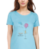 Women's Round Neck Half Sleeve T-shirt 'What If I Fall'