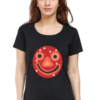 Women's Round Neck Half Sleeve T-shirt 'Smiley Mask'
