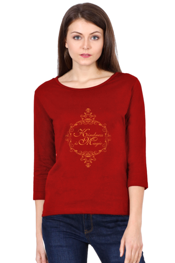 Women's Round Neck Full Sleeve T-shirt 'Kindness is Magic'