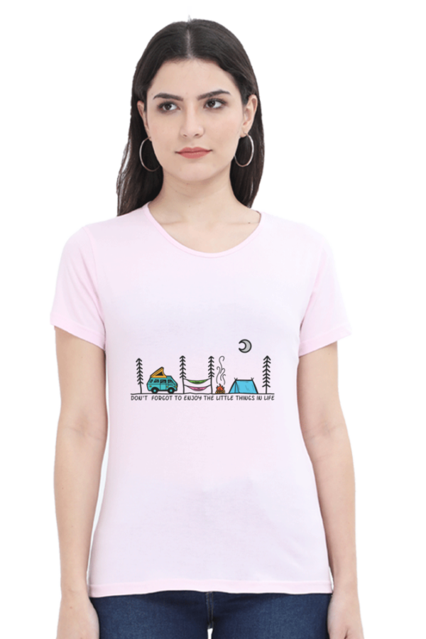 Women's Round Neck Half Sleeve T-shirt 'Little Things'