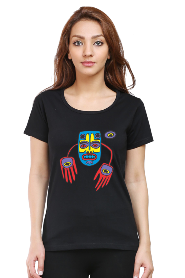 Women's Round Neck Half Sleeve T-shirt 'Design with Colors'