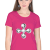 Women's Round Neck Half Sleeve T-shirt 'Steel Shape'