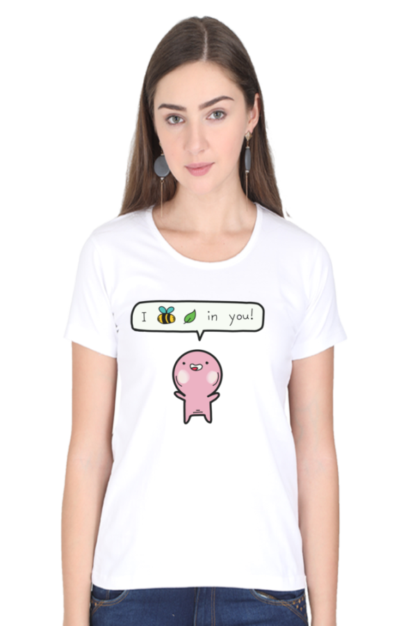 Women's Round Neck Half Sleeve T-shirt 'I Believe in You'