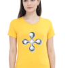 Women's Round Neck Half Sleeve T-shirt 'Steel Shape'