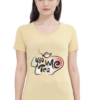Women's Round Neck Half Sleeve T-shirt 'You Me & Tea'