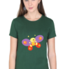 Women's Round Neck Half Sleeve T-shirt 'Funny Butterfly'