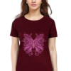 Women's Round Neck Half Sleeve T-shirt 'Floral Butterfly'