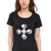 Women's Round Neck Half Sleeve T-shirt 'Steel Shape'