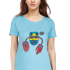 Women's Round Neck Half Sleeve T-shirt 'Design with Colors'