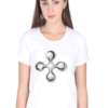Women's Round Neck Half Sleeve T-shirt 'Steel Shape'