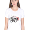 Women's Round Neck Half Sleeve T-shirt 'You Me & Tea'