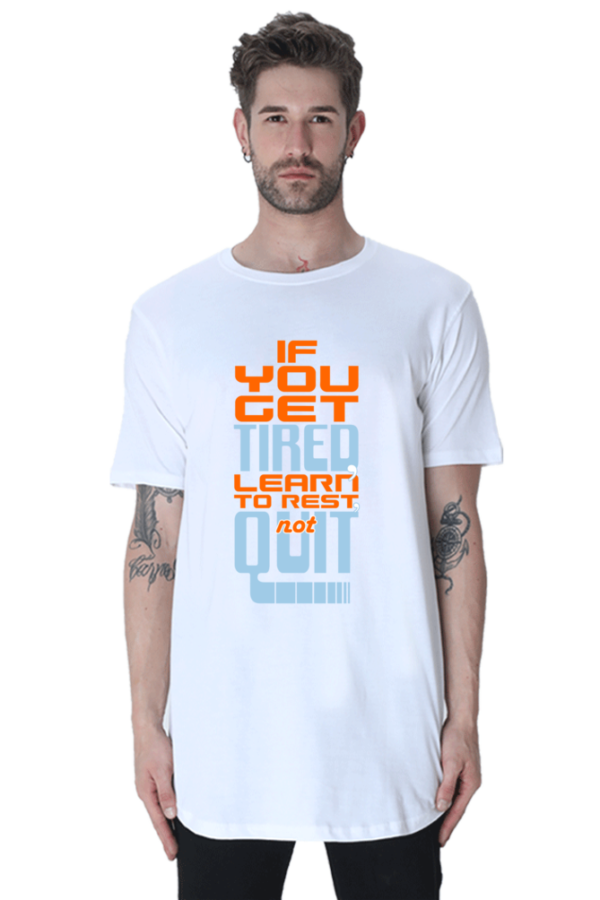 Men's LongLine Curved Half Sleeve T-Shirt