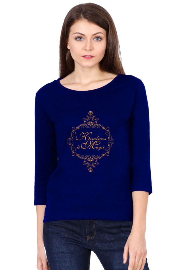 Women's Round Neck Full Sleeve T-shirt 'Kindness is Magic'