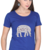 Women's Round Neck Half Sleeve T-shirt 'Elephant with Design'