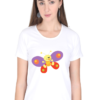Women's Round Neck Half Sleeve T-shirt 'Funny Butterfly'