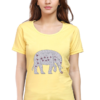 Women's Round Neck Half Sleeve T-shirt 'Elephant with Design'
