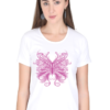 Women's Round Neck Half Sleeve T-shirt 'Floral Butterfly'