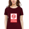 Women's Round Neck Half Sleeve T-shirt 'Restricted Area'