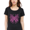 Women's Round Neck Half Sleeve T-shirt 'Floral Butterfly'