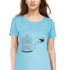 Women's Round Neck Half Sleeve T-shirt 'Free Yourself'