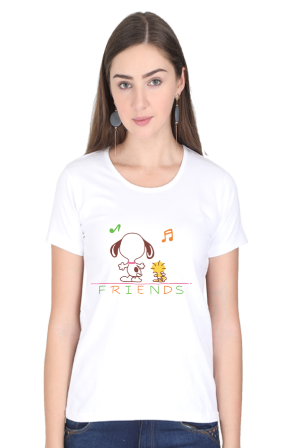 Women's Round Neck Half Sleeve T-shirt 'Friends'