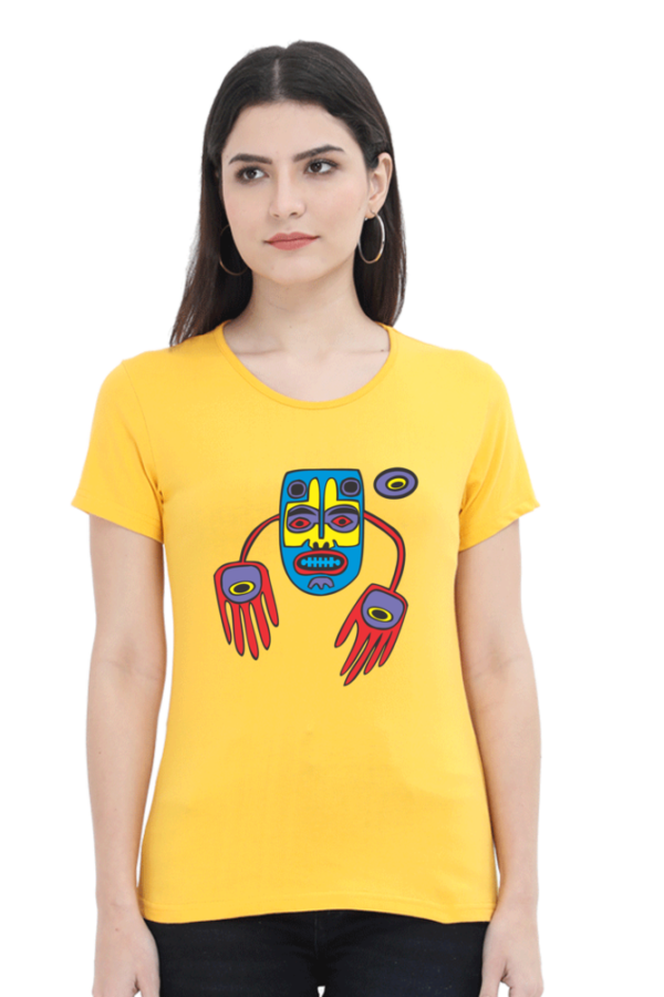 Women's Round Neck Half Sleeve T-shirt 'Design with Colors'