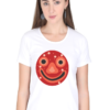 Women's Round Neck Half Sleeve T-shirt 'Smiley Mask'