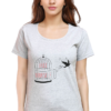 Women's Round Neck Half Sleeve T-shirt 'Free Yourself'