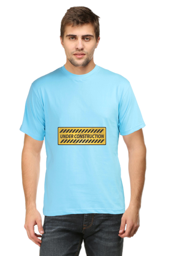 SkyBlue Men Printed T-shirt - 'Construction'