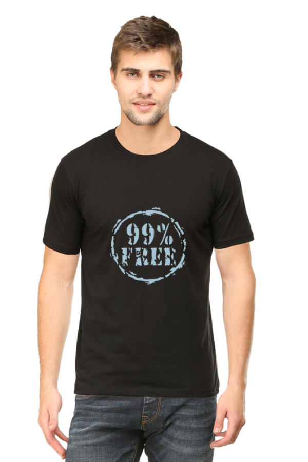 Black Men Printed T-shirt - '99% Free'