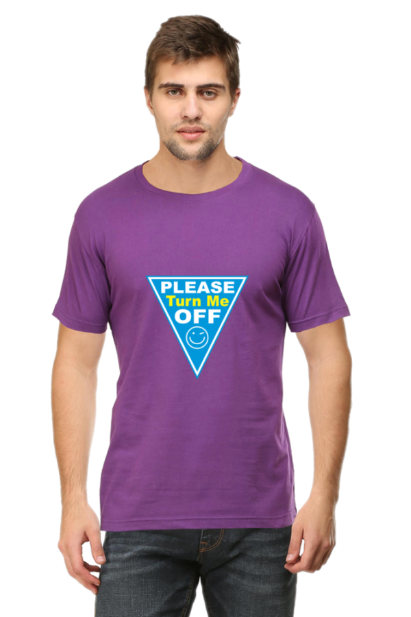 Purple Men Printed T-shirt - 'Please'